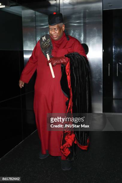 Andre Leon Talley is seen on October 23, 2017 in New York City.