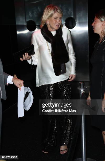 Martha Stewart is seen on October 23, 2017 in New York City.