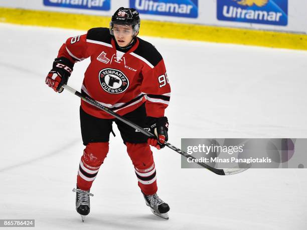 Philipp Kurashev of the Quebec Remparts skates against the Blainville-Boisbriand Armada during the QMJHL game at Centre d'Excellence Sports Rousseau...