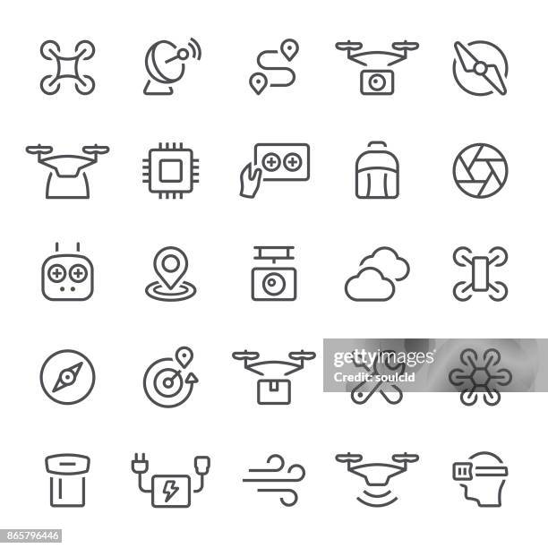 drone icons - flight simulation stock illustrations