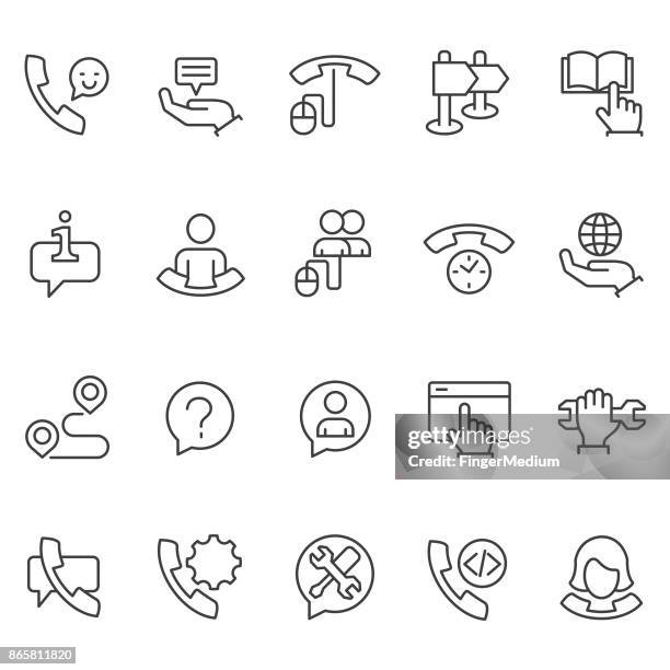 support icon set - remote support stock illustrations