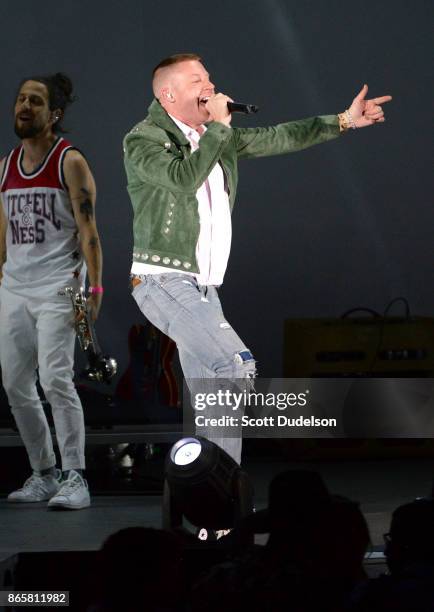 Rapper Macklemore performs onstage during the 5th annual "We Can Survive" benefit concert presented by CBS Radio at the Hollywood Bowl on October 21,...