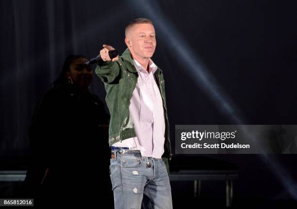 Rapper Macklemore performs onstage during the 5th annual "We Can Survive" benefit concert presented by CBS Radio at the Hollywood Bowl on October 21,...