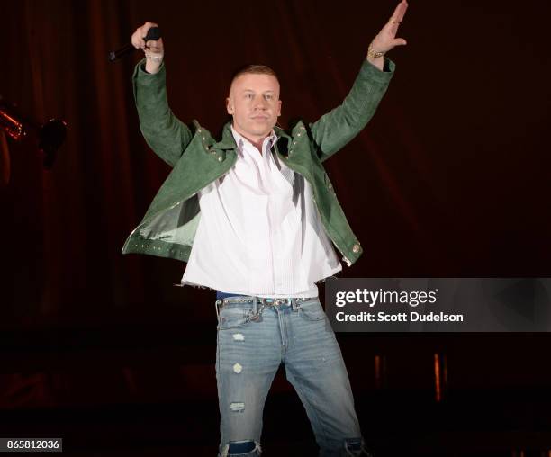 Rapper Macklemore performs onstage during the 5th annual "We Can Survive" benefit concert presented by CBS Radio at the Hollywood Bowl on October 21,...