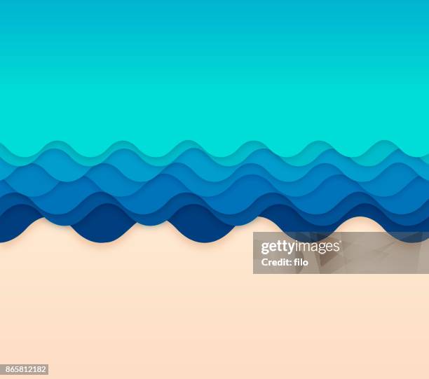 ocean waves - beach holiday stock illustrations