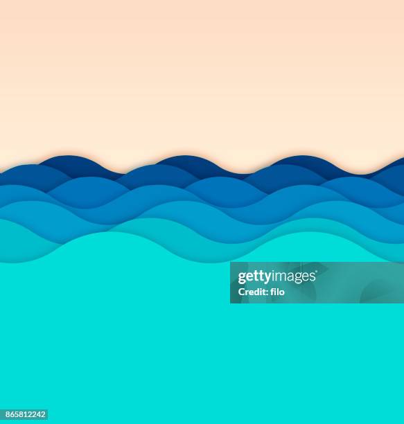 waves background - horizon over water stock illustrations