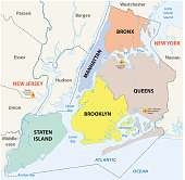 New york city, 5 boroughs map