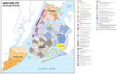 New york city, boroughs, districts, neighborhoods map