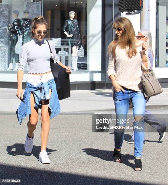 Sistine Rose Stallone and Jennifer Flavin are seen on October 23, 2017 in Los Angeles, CA.