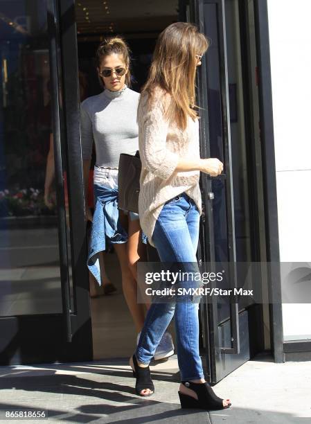 Sistine Rose Stallone and Jennifer Flavin are seen on October 23, 2017 in Los Angeles, CA.