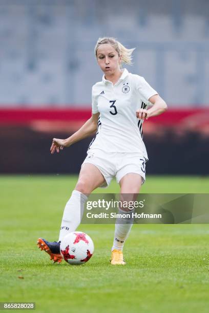 Kathrin Hendrich of Germany controls the ball during the 2019 FIFA Women's World Championship Qualifier match between Germany and Faroe Islands at...