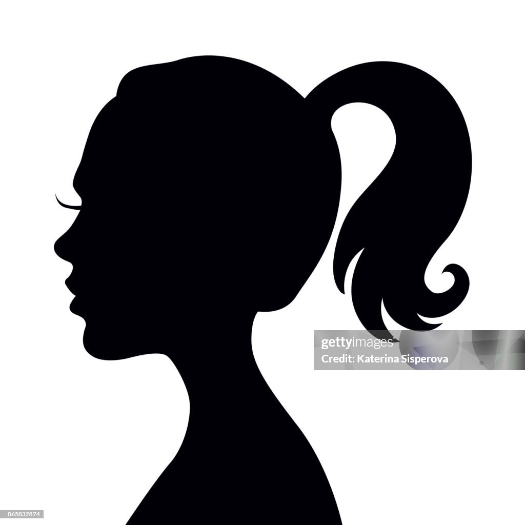 Vector Negro Silueta De Perfil De Mujer Hermosa Ilustración De Moda O  Belleza Ilustración de stock - Getty Images