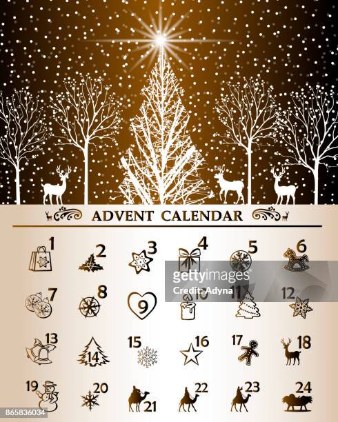 advent calendar - calendar 2017 stock illustrations