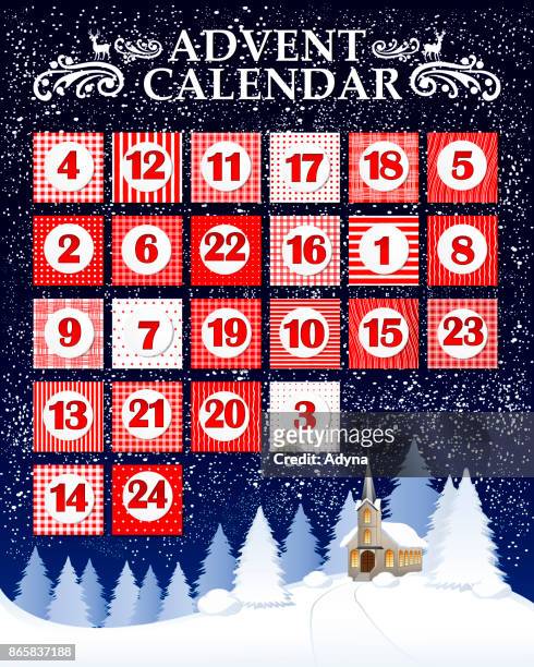 christmas advent calendar - calendar 2017 stock illustrations