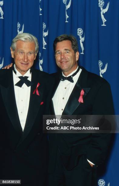 Actors Lloyd and Beau Bridges attend the 48th Annual Primetime Emmy Awards on September 8, 1996 at the Pasadena Civic Auditorium in Pasadena,...