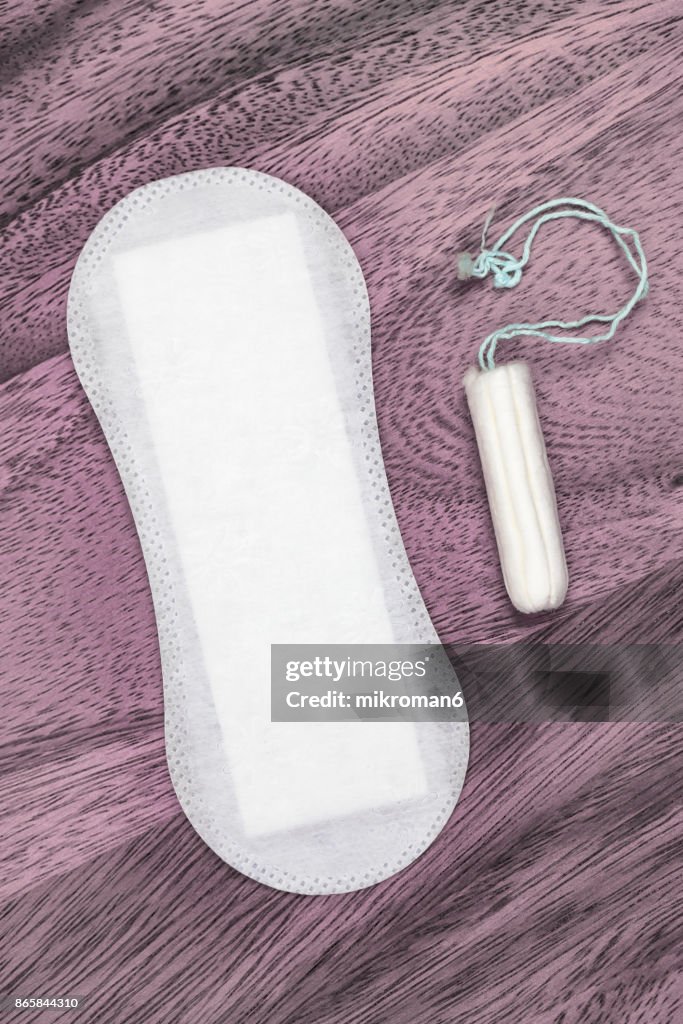 Selection of woman's hygiene items
