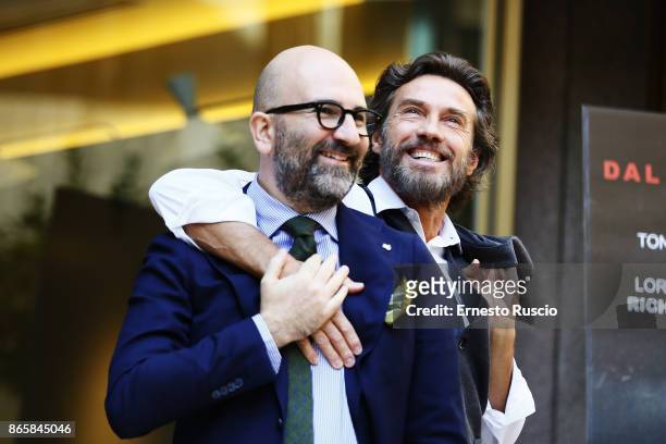 Alessio Boni and Donato Carrisi attend 'La Ragazza Nella Nebbia' photocall at Hotel Visconti on October 24, 2017 in Rome, Italy.