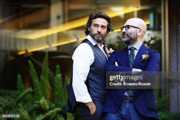 Alessio Boni and Donato Carrisi attend 'La Ragazza Nella Nebbia' photocall at Hotel Visconti on October 24, 2017 in Rome, Italy.