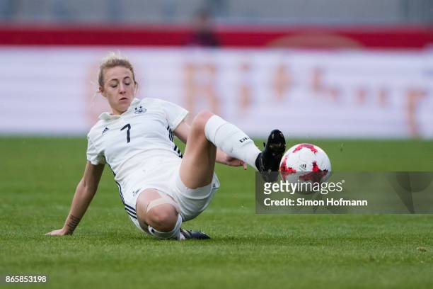 Carolin Simon of Germany in action during the 2019 FIFA Women's World Championship Qualifier match between Germany and Faroe Islands at mechatronik...