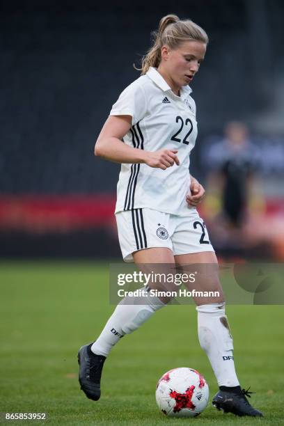 Tabea Kemme of Germany controls the ball during the 2019 FIFA Women's World Championship Qualifier match between Germany and Faroe Islands at...