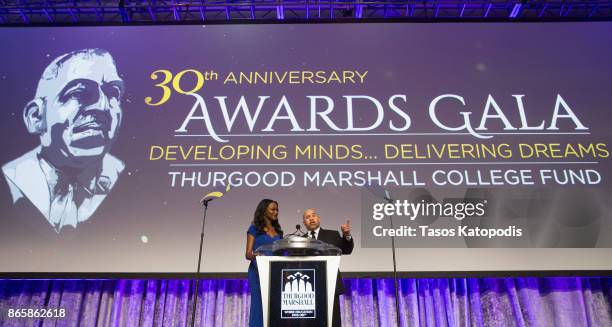 Deshauna Barber and Darryl Bell attends the Thurgood Marshall College Fund gala on October 23, 2017 in Washington, DC.