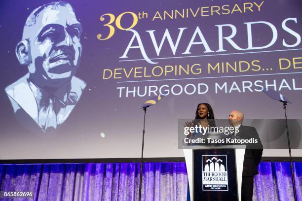Deshauna Barber and Darryl Bell attends the Thurgood Marshall College Fund gala on October 23, 2017 in Washington, DC.