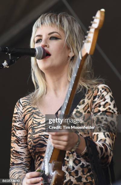 Lindsey Troy of Deap Vlly performs during the Monster Energy Aftershock Festival at Discovery Park on October 21, 2017 in Sacramento, California.