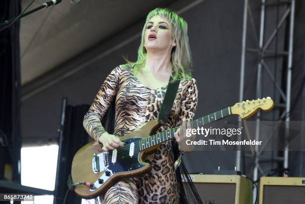 Lindsey Troy of Deap Vlly performs during the Monster Energy Aftershock Festival at Discovery Park on October 21, 2017 in Sacramento, California.