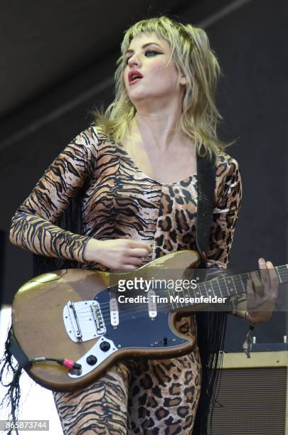 Lindsey Troy of Deap Vlly performs during the Monster Energy Aftershock Festival at Discovery Park on October 21, 2017 in Sacramento, California.