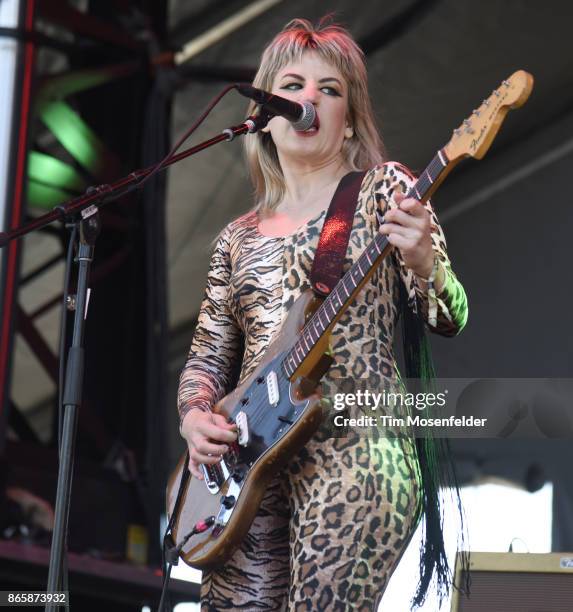 Lindsey Troy of Deap Vlly performs during the Monster Energy Aftershock Festival at Discovery Park on October 21, 2017 in Sacramento, California.