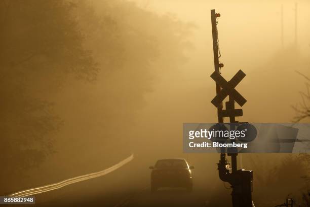 Norfolk Southern Corp. Railroad crossing gate stands in Danville, Kentucky, U.S., on Tuesday, Oct. 17, 2017. Norfolk Southern Corp. Is scheduled to...