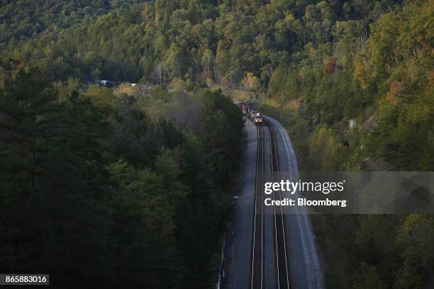Norfolk Southern Corp. Freight train passes through Tateville, Kentucky, U.S., on Tuesday, Oct. 17, 2017. Norfolk Southern Corp. Is scheduled to...