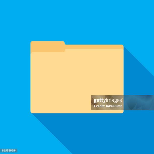 stockillustraties, clipart, cartoons en iconen met mappictogram plat - documenten-archiveren