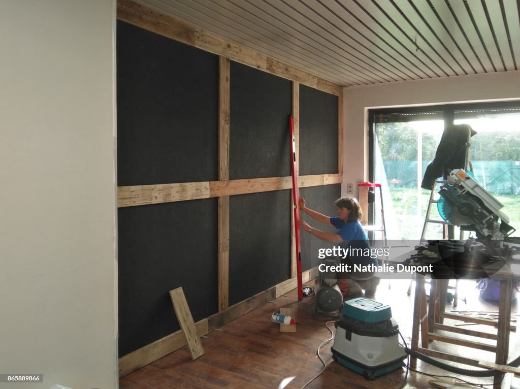 Process Before Wall Cladding Wooden Wall Cladding Préparation High-Res Stock Photo - Getty Images