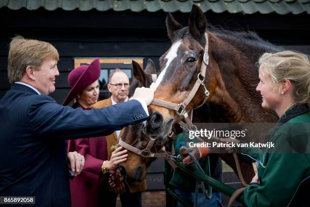 King Willem-Alexander of The Netherlands and Queen Maxima of The Netherlands visit farm Het Gagelgat during there region visit to Eemland on October...