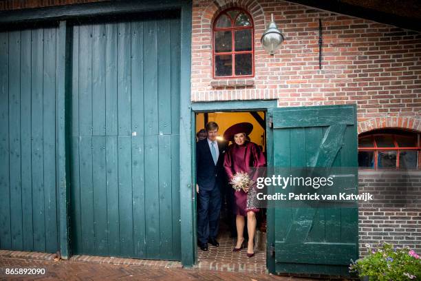 King Willem-Alexander of The Netherlands and Queen Maxima of The Netherlands visit farm Het Gagelgat during there region visit to Eemland on October...