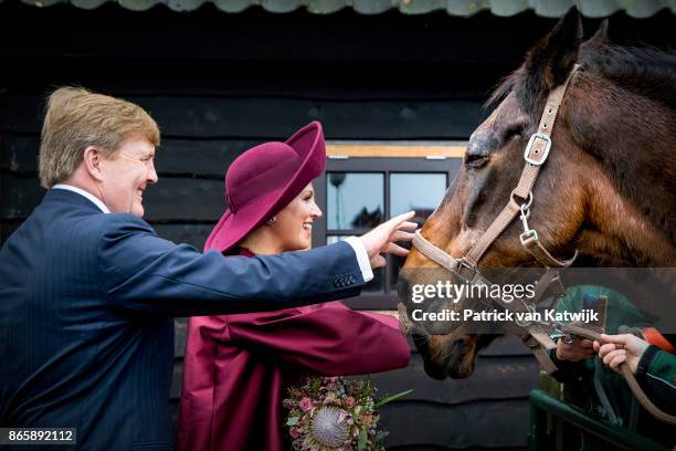 King Willem-Alexander of The Netherlands and Queen Maxima of The Netherlands visit farm Het Gagelgat during there region visit to Eemland on October...