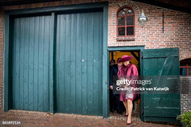 King Willem-Alexander of The Netherlands and Queen Maxima of The Netherlands visit farm Het Gagelgat during there region visit to Eemland on October...