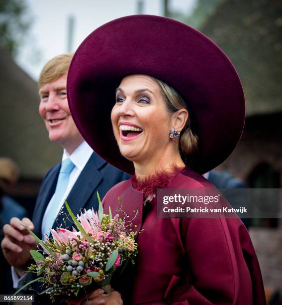 King Willem-Alexander of The Netherlands and Queen Maxima of The Netherlands visit farm Het Gagelgat during there region visit to Eemland on October...