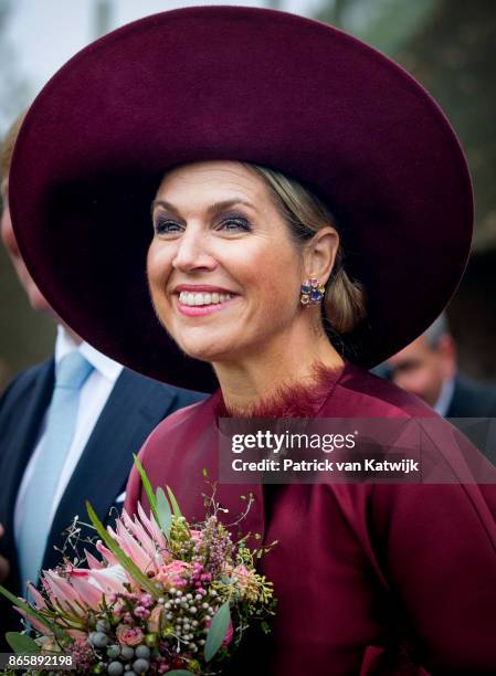 King Willem-Alexander of The Netherlands and Queen Maxima of The Netherlands visit farm Het Gagelgat during there region visit to Eemland on October...