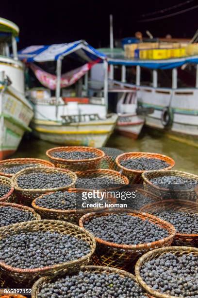 açai market in belem - acai berry stock pictures, royalty-free photos & images