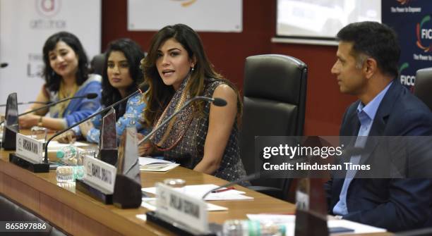 Indian model & TV anchor Archana Vijaya, FICCI Ladies Organisation President, Vasvi Bharat Ram, Indian Women's Cricket Team Captain Mithali Raj,...