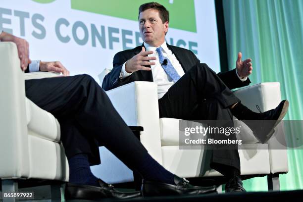 Jay Clayton, chairman of the U.S. Securities and Exchange Commission , speaks during an interview at the Securities Industry And Financial Markets...