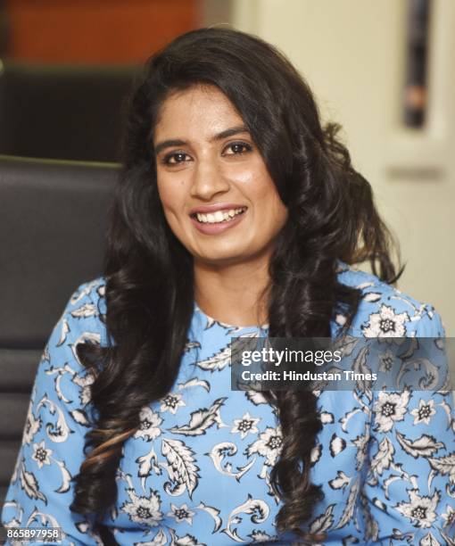 Indian Women's Cricket Team Captain Mithali Raj, during the FICCI Ladies Organisation engages in an interactive session titled Breaking Boundaries at...