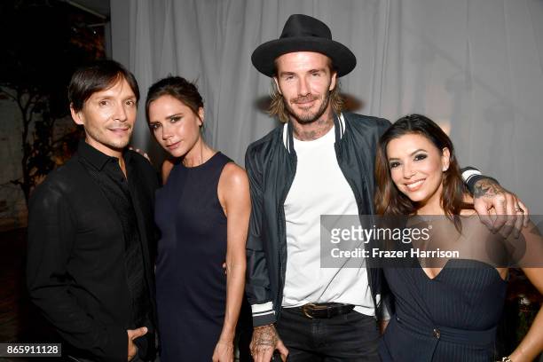 Ken Paves, Victoria Beckham, David Beckham and Eva Longoria at the grand opening of the new Ken Paves Salon hosted by Eva Longoria on October 23,...