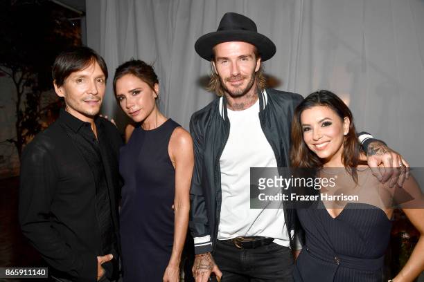 Ken Paves, Victoria Beckham, David Beckham and Eva Longoria at the grand opening of the new Ken Paves Salon hosted by Eva Longoria on October 23,...