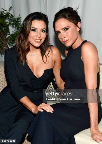 Eva Longoria and Victoria Beckham at the grand opening of the new Ken Paves Salon hosted by Eva Longoria on October 23, 2017 in Los Angeles,...