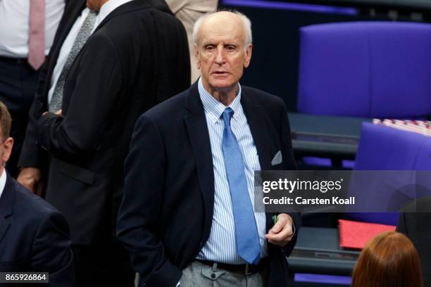 Albrecht Glaser of the right-wing Alternative for Germany attends the opening session of the new Bundestag on October 24, 2017 in Berlin, Germany....