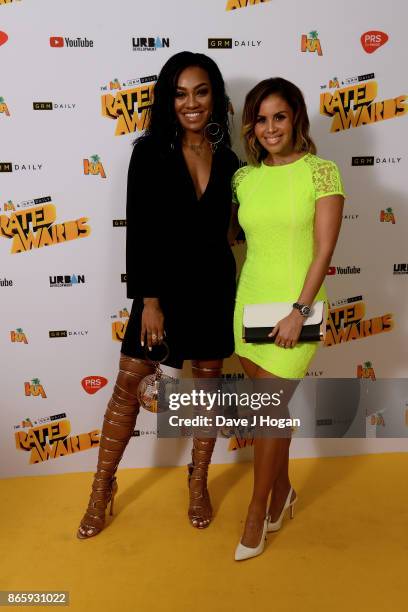 Karis Anderson and Shanie Ryan attend UK Grime and Hip Hop, the KA & GRM Daily RATED AWARDS, at legendary music venue, The Roundhouse on October 24,...