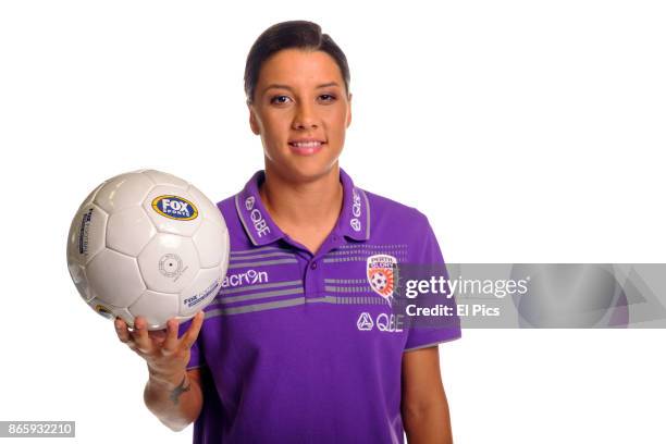 Australian soccer forward Samantha May "Sam" Kerr sits for a portrait session on October 5, 2017 in Sydney, Australia.